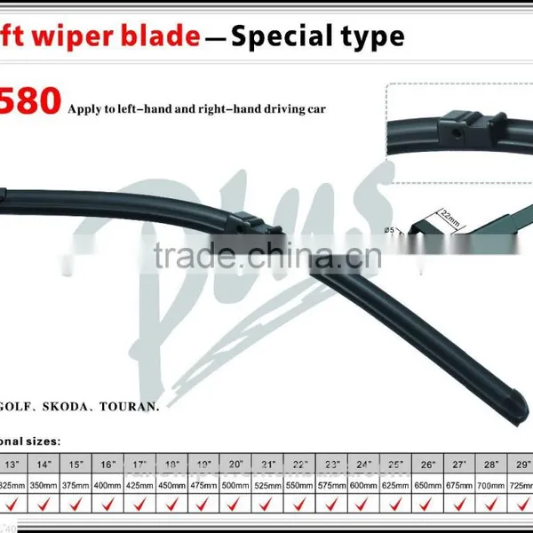 Pair of Front Windshield Wiper Blade S580 for Right-hand Driving Car photo-2