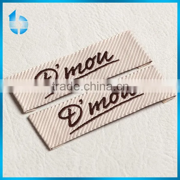 Diagonal Sleeve Label and Clothing Weaving Tag for Feather Cotton