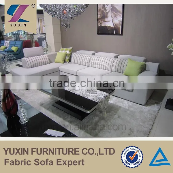 Hot Fresh Style Beige Color Sofa With Adjustable Headrest photo-2