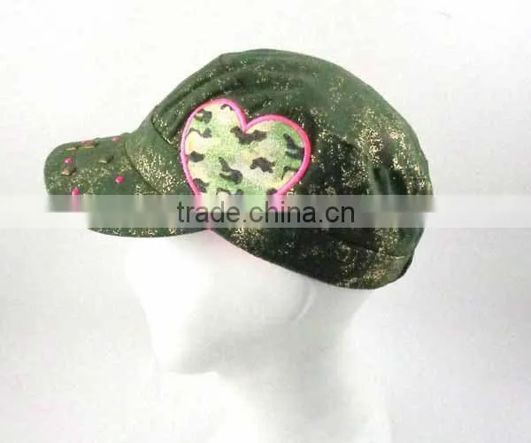 Baseball Cap Hats For Animal In Heart Pattern Around Beads of Visor