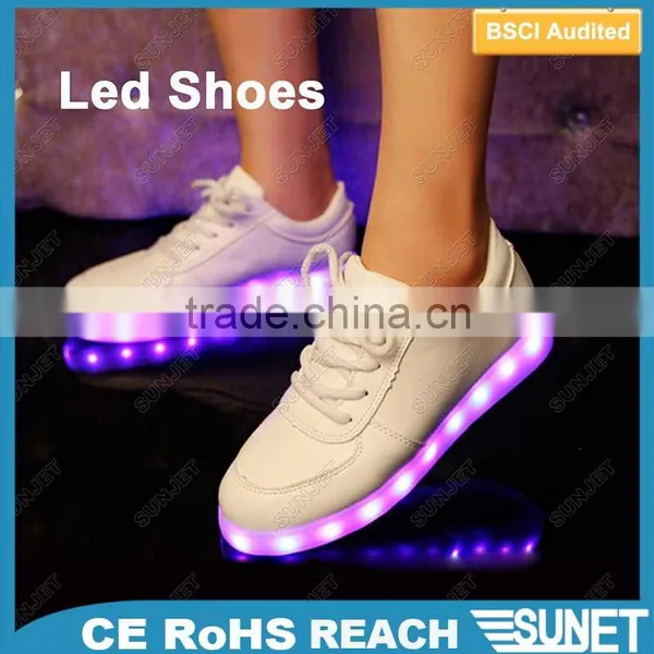 2016 Unisex Women Men USB Charging Flashing Led Light Running Shoes photo-2