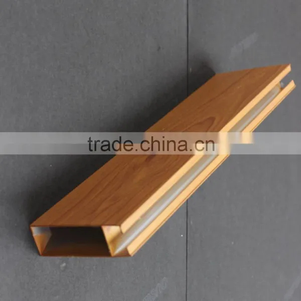 Corrosion Resistance Wood Grain Suspended Metal Linear Ceiling Aluminum Square Tube Screen Tiles photo-6