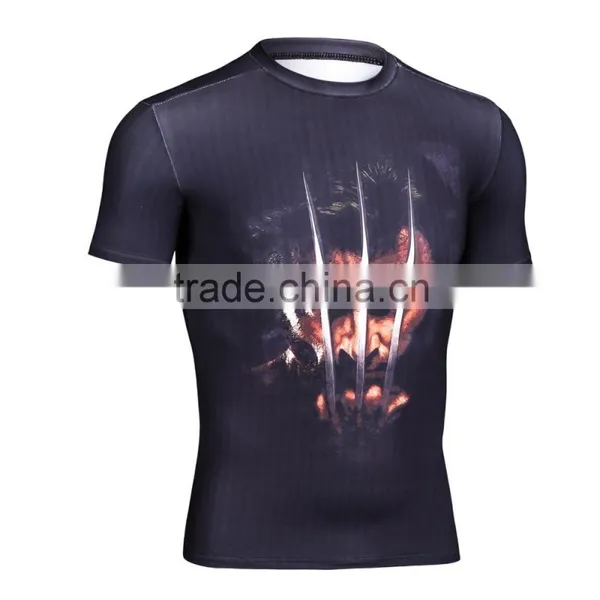 OEM Factory Wholesale High Quality Marvel Superhero Clothes Compression Tights T Shirt 3D Printing Men Tops photo-5