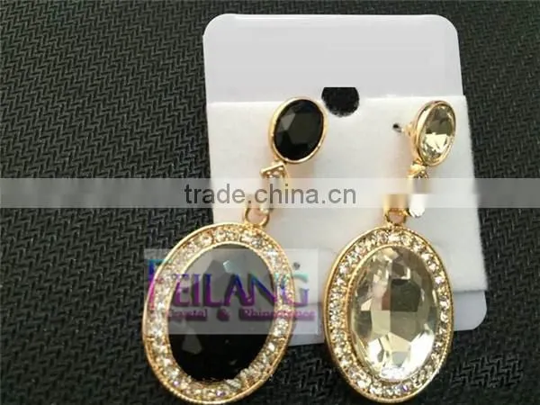Retro Fashion Flash Diamond Earrings Round Color Drop Earrings photo-2