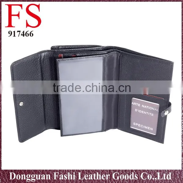 Women Long Black High Quality Leather Wallet photo-6