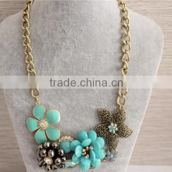 Crystal Jewelry Necklace, Flower Choker Necklace, Fashion Necklace Gold Necklace photo-2