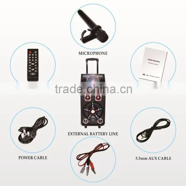 Hoxen 10" Active Trolley Speakers With Bluit-in Party Light Show,bluetooth Function L-45A photo-2