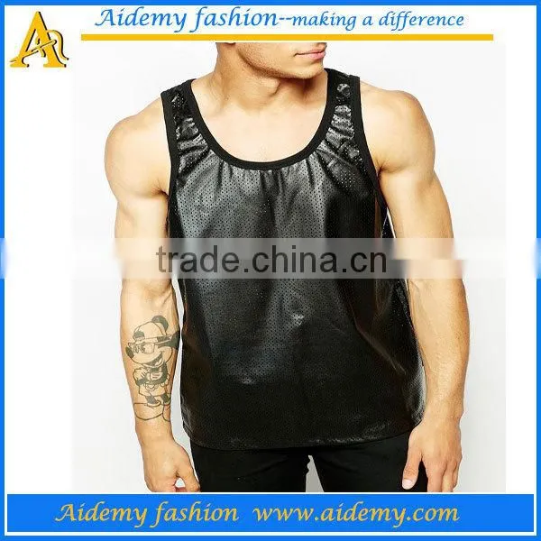 Hot Selling pu Leather Men Leather Vest