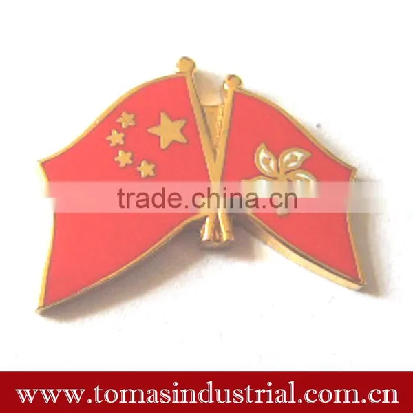 Countries Crossed Aluminium Material Laos National Flag Shape Lapel Pin Badge photo-3