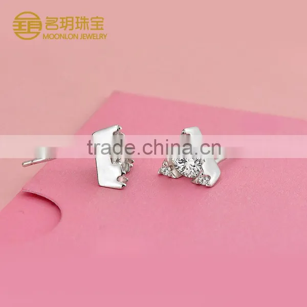 Fashion Geometric Figure Sterling Silver Gemstone Stud Earrings for Stylish Women photo-5