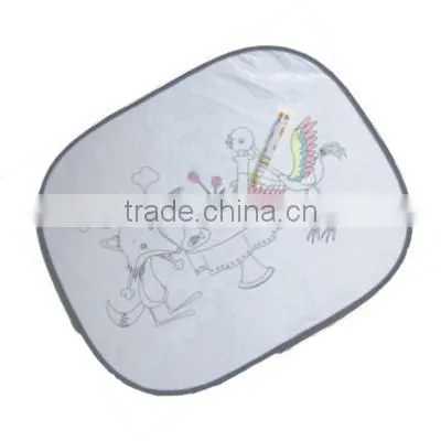 Side Car Sunshade Nylon Mesh White Color With Printing Car Sunshade