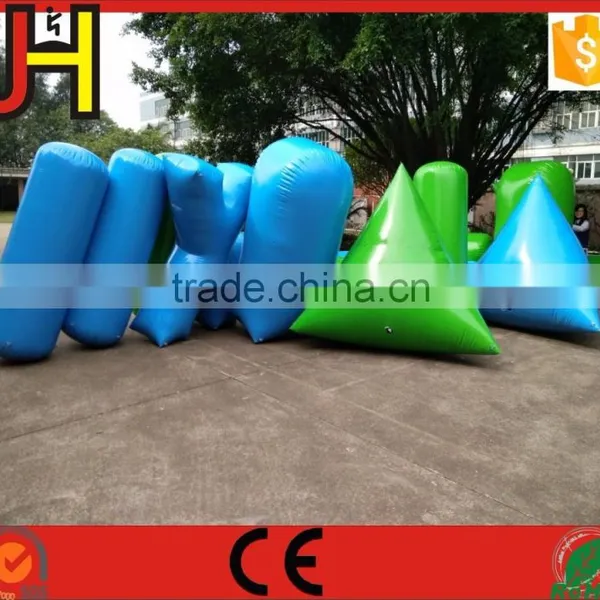 Customized Green&Blue Inflatable Paintball Bunker For Paintball Arena Game photo-2