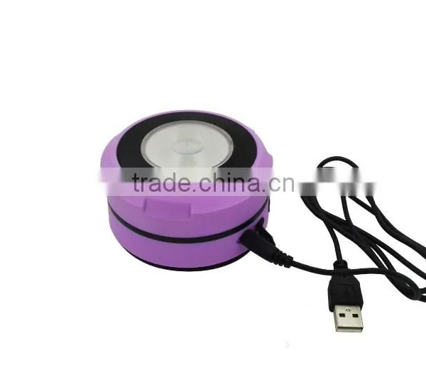 USB Hand Crank Dynamo Rechargeable Foldable Plastic LED Camping Lights With Mobile Phone Charger photo-2