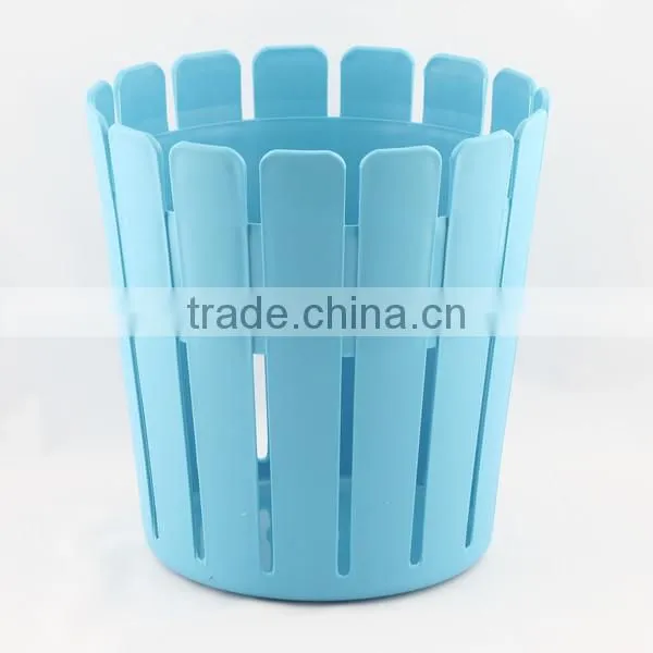 Plastic Wood Line Basket Trash Can Dustbin Trash Bin photo-2