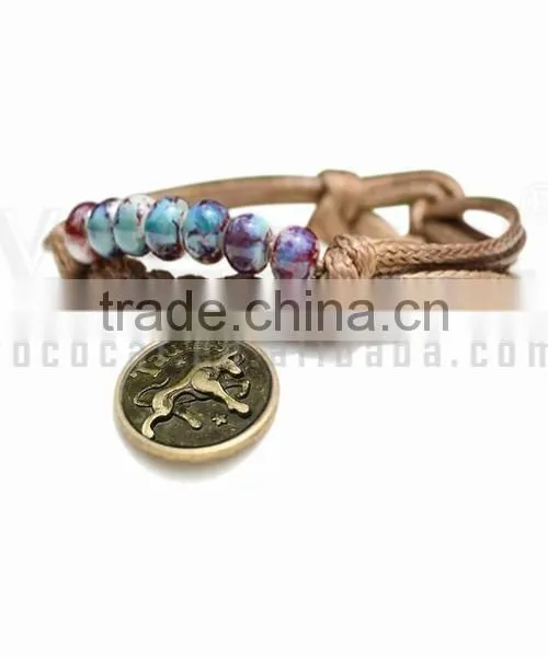 Handmade Wax Wire Ceramic Bead Bracelet photo-2