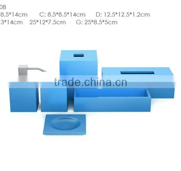 Stoneware Cement Wholesale White Resin Bathroom Accessories Set With Modern Design photo-2