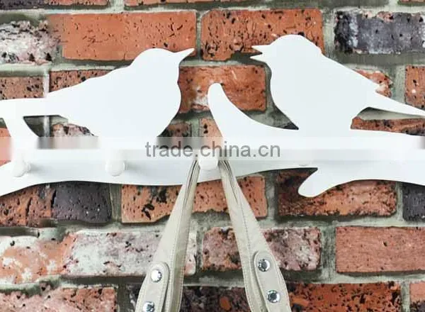Rural White Bird Creative Wooden Wall Shelf photo-2