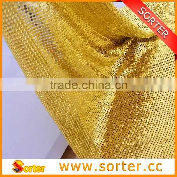 Luxurious Shimmer Metal Sequin Fabric Gold Curtains photo-3