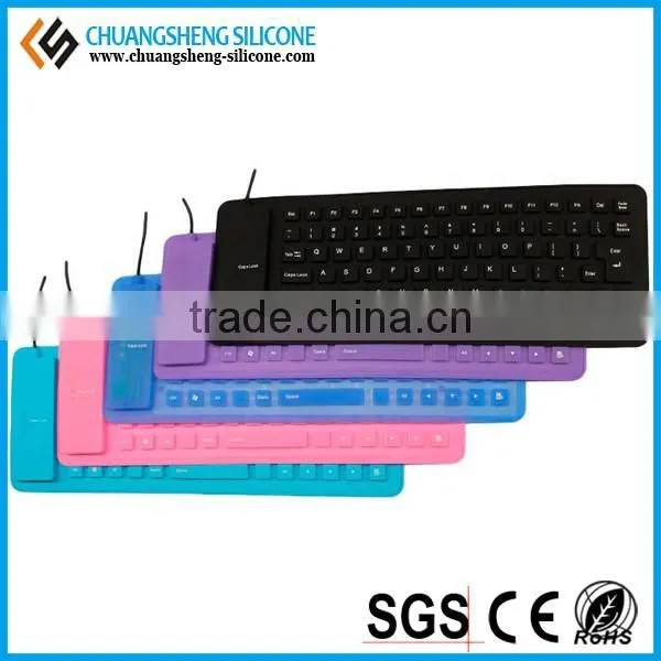 HOT SELLING PC/TABLET WATERPROOF SLIM SILICONE USB KEYBOARD photo-5