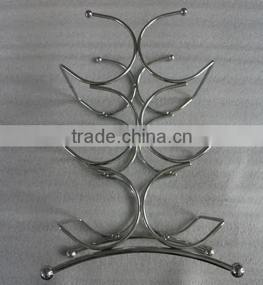 CHROME WINE RACK / METAL WINE RACK FOR 6 BOTTLES photo-3