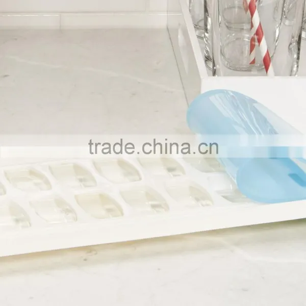 2016 Amazon Best Selling No-Spill Ice Cube Tray With Silicone Lid Ice Cube Mold photo-5
