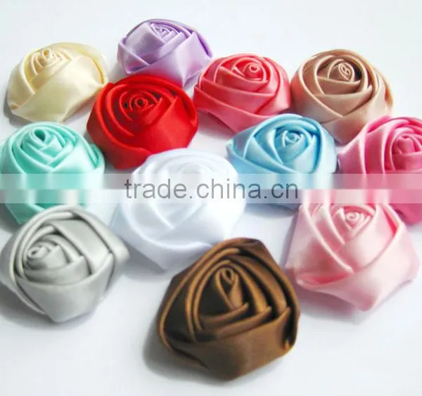 Handmade Satin Rose Flower Headband for Kids Hair Accessories photo-3