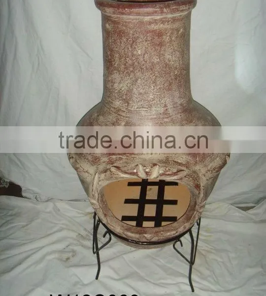 Clay Chimeneas Fire Pit With BBQ Grill and Metal Stand photo-4