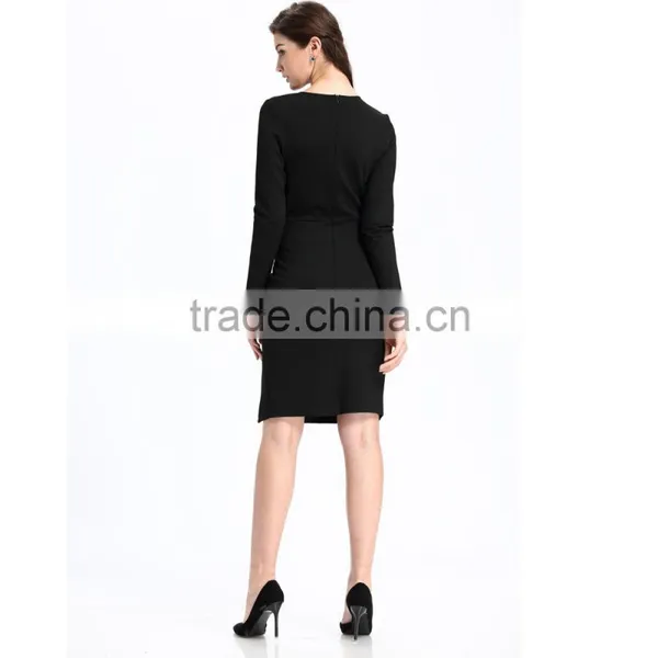2016 Black Long Sleeve Woman Bandage Dress photo-6
