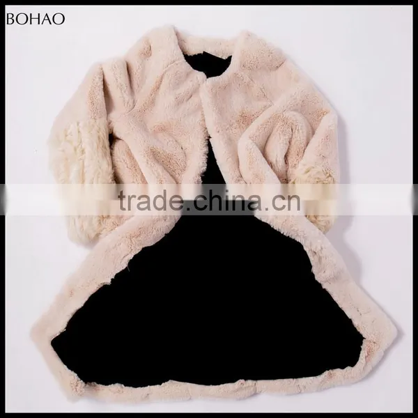 Winter Thick High Quality Long Fancy Stitching Sleeve Knitted Fur Coat photo-5