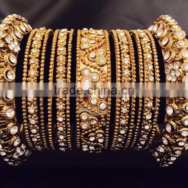 Latest Fashion Wholesale Silver Finish Bridal Set,Indian Bridal Bangles Bracelet,Fashion Bangle Sets photo-2