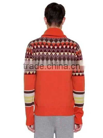 Wholesale Lastest Design Jacquard Pullover Jumpers Man Sweater photo-2