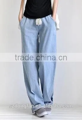 Hot Sell Women Summer Baggy Pants High Street Denim Wide Leg Straight Sweat Pants Jogger Jeans for Women photo-2