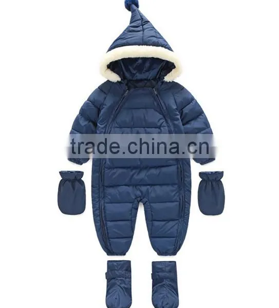 Kids Wholesale Winter Clothes,custom Design High Quality Baby and Infant Winter Hooded Rompers photo-6
