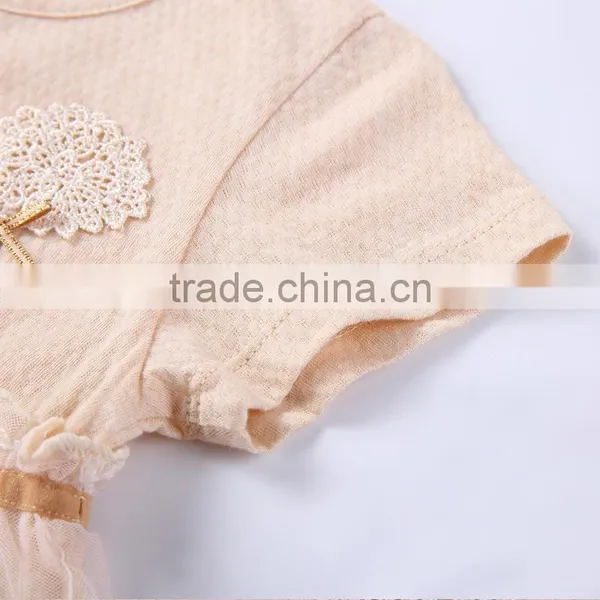Wholesale 100% Natural Cotton Baby Girls Princess Dress Short Sleeves Summer Casual Style photo-4