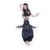 Fashion Black Tribal Belly Dance Costumes With Loose Pants For Practice
