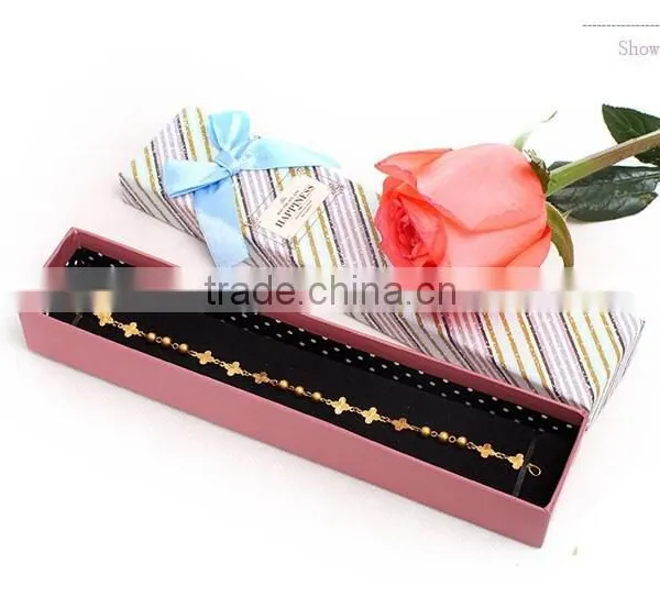 Jewelry Necklace Bracelet Present Bowknot Gift Display Box Case, Rose Flower Paper Gift Box photo-2