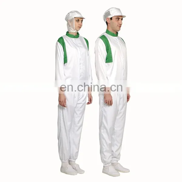 White Unisex 100%Polyester Food Processing Uniform for Food Factory photo-4
