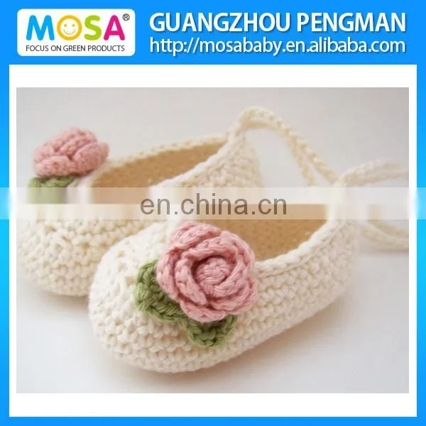 Wholesale Baby Girl Mary Jane's, Baby Booties, Crochet Shoes, Baby Girl Rose White Slippers