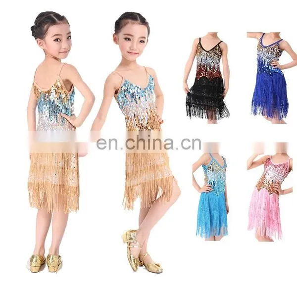BestDance Children Latin Dance Dress Tango Dress Skirts Girls Ballroom Dress OEM