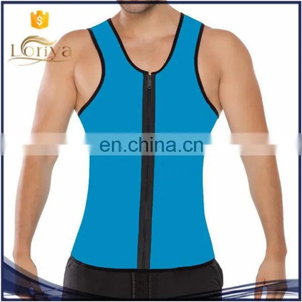 Fashion Mens Sweat Girdle Oiginal Latex Sport Thermo Corset Zipper Open photo-3