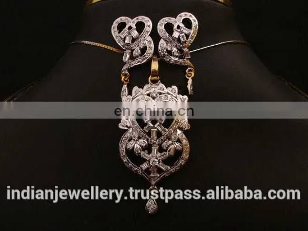 Cubic Zircon Pendant Necklace Exporter, Wedding Pendant Necklace Manufacturer photo-6