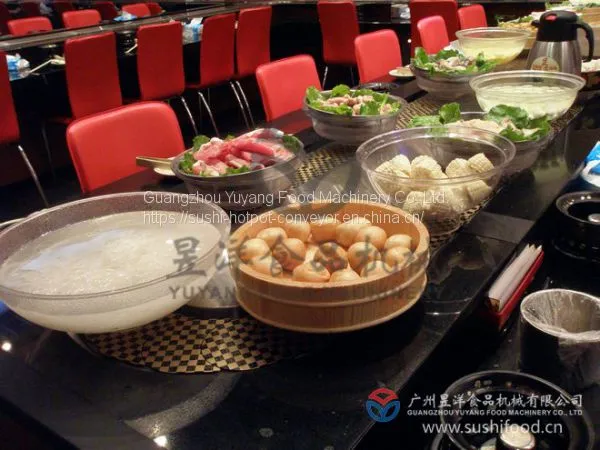 Buffet Equipment Customized Automatic Hot Pot Rotary Sushi Conveyor Belt System for Restaurant photo-3