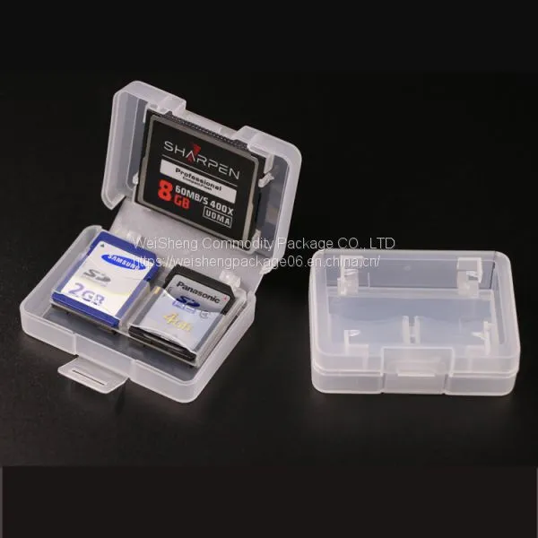 WEISHENG Multi 4 Slots CF SD Card Holder SD Memory Cards Small Memory Micro Card Boxes TF MMC Card Case Plastic