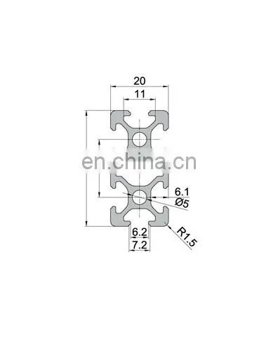 SHENGXIN 6063 Silver Black Anodizing t Slot Aluminium Extrusion 2040 v Slot for Linear Rail 3D Printer Frame photo-2