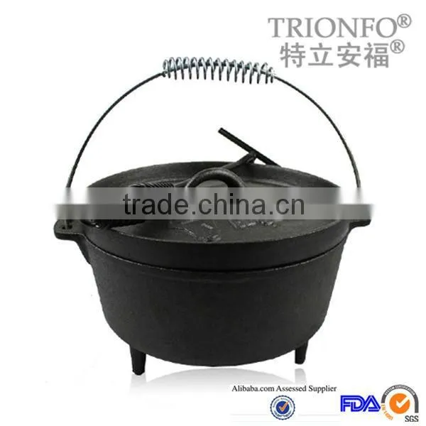 TRIONFO Hot Sale Pre-seasoned Cast Iron Three Leged Dutch Oven