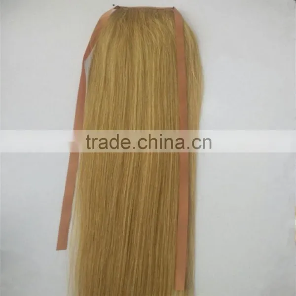 Remy Human Hair Drawstring Ponytail Hair Extension for Black Women photo-4
