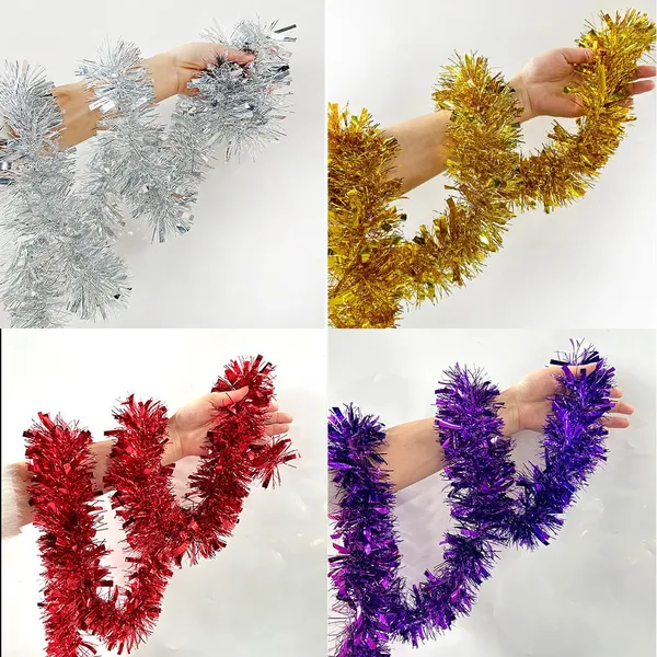 Eco-Friendly Durable Tinsel Garlands - Glitter Decor for Christmas & Home Party Layouts photo-5
