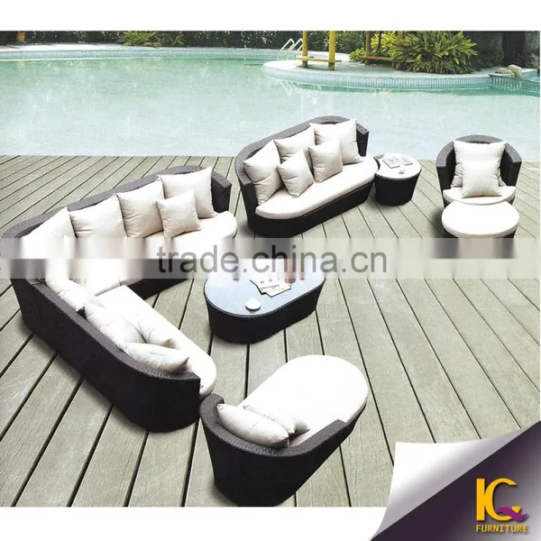 Hot Sale Rattan Sofa Outdoor Wicker Balcony Rattan Sofa Sectional Sofa Set photo-3