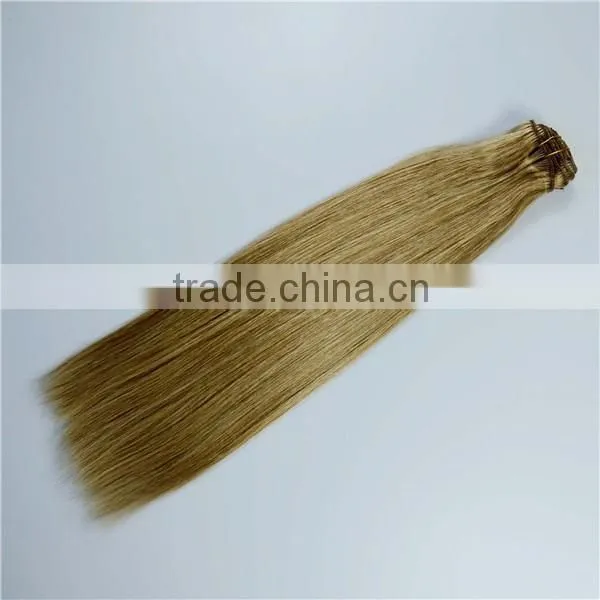 Supply Mongolian Hair Russian Hair Double Weft Clip in Human Hair Extensions 300g photo-3