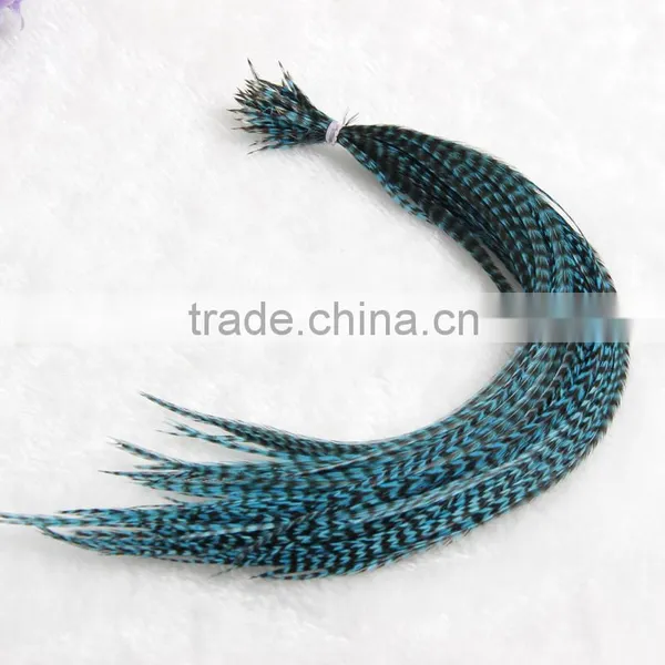 2015 New Arrival Factory Price Real Rooster Feather Hair Extensions Pure Color Feathershair Extension Quality Choice photo-5